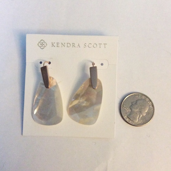 Kendra Scott Ivory Mother of Pearl Drop Earrings - Picture 2 of 4